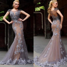 Hot Muslim Evening Dresses Mermaid Cap Sleeves Tulle Lace Beaded Islamic Dubai Saudi Arabic Long Evening Gown Prom Dress 2024 - buy cheap