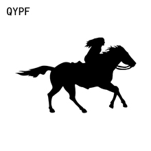 QYPF 16*9.9CM Funny Equestrian Sport Decor Car Styling Sticker Silhouette High Quality Vinyl C16-0936 2024 - buy cheap