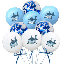 10 pçs 12 polegada irritado tubarão látex balão mediterrâneo golobs inflável para o tema marinho festa de aniversário decorações crianças brinquedos 2024 - compre barato