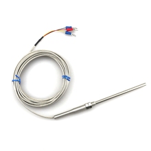 Sensor de temperatura de 50-400 C PT100, Cable de 2m, sonda inoxidable RTD de 100mm, 3 cables para termostato 2024 - compra barato