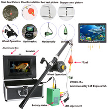 Kit de câmera de vídeo para pesca, subaquática, liga de alumínio, 6w, ir, luzes led, 7 ", hd, monitor de cor, rodas do mar, cabo de 15m 2024 - compre barato