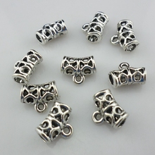 Abalorios de plata tibetana, abalorios espaciadores, conectores, colgantes de 6x10x12mm, 44 Uds. 2024 - compra barato