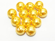 20mm 100pcs/lot light-gold Chunky Round Imitation Pearl Acrylic  Beads For Kids Jewelry Making 2024 - buy cheap