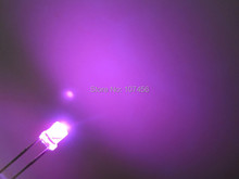 Бесплатная доставка 500 шт. 3 мм Ультра яркий светодиодный светильник, светодиодный светильник, плоский Топ розовый, 3 мм Большой/широкоугольный Розовый Светодиодный 2024 - купить недорого
