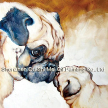 Free Shipping Handpainted Abstract Adorable Dog Mother And Baby Wall Art Oil Painting On Canvas Animal Paintings For Home Decor 2024 - buy cheap