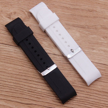 Watch accessories rubber silicone watch elbow 24MM waterproof and sweat-proof belt black white rubber belt men's watch belt 2024 - buy cheap