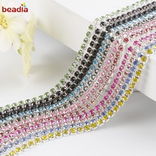 Wholesale Claw Chain 10m/bag High Density Rhinestone Silver Base Cup For DIY Sew-On Glue-On Trim Jewelry Accessories 2024 - buy cheap