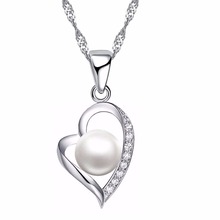 Novidade colar de prata esterlina 925 vazado coração com grande pérola aaa para mulheres joia para festa e noivado 2024 - compre barato