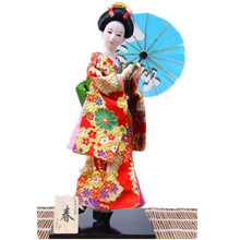 30 cm antiguo Kimono japonés tela Geisha estatuas Sala deocrativa artesanías nuevos adornos de Casa regalos de cumpleaños para niños 2024 - compra barato