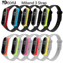 BOORUI-Correa de silicona para xiaomi mi band 3, repuesto de doble color para pulsera inteligente mi band 3, accesorios para pulsera inteligente mi band 3 2024 - compra barato