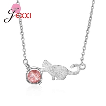 Cadena de eslabones con diseño de gato para mujer, Collar de plata de ley 925, joyería de la joyería, regalo, gran oferta 2024 - compra barato