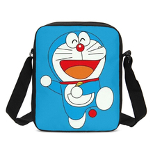 Маленькая квадратная сумка на плечо Doraemon с мультяшным 3D-принтом, школьная сумка через плечо, женская дизайнерская холщовая мини-сумка-мессенджер, Bolso 2024 - купить недорого