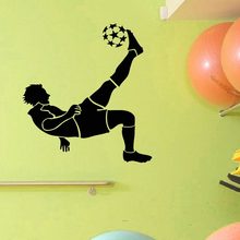 Adesivo decorativo para jogador de futebol, decalque para parede em vinil para decoração de capacetes e cartazes infantis 2024 - compre barato