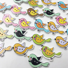 50PCs Wooden Sewing Buttons Scrapbooking Bird shape 2 Holes 30mm Costura Botones Decorate WB571 2024 - buy cheap