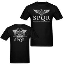 Spqr Eagle Rome Latin Men'S T Shirt Navy Blue Unisex New Spring High-Elastic Cotton New Funny Brand Clothing Customized T Shirts 2024 - buy cheap