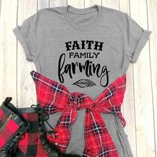 Camisetas estampadas de la familia Faith para agricultura, tops de algodón con eslogan de regalo, Tractor de cultivos de animales de campo, playera religiosa 2024 - compra barato