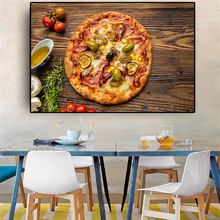 Pizza Vegetables Cooking Supplie Kitchen Canvas Painting Cuadros Posters and Prints Restaurant Wall Art Food Picture Living Room 2024 - buy cheap