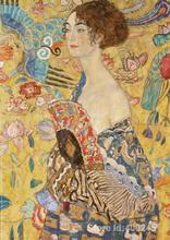 Famous Oil painting Lady with a Fan Gustav Klimt reproductions Portrait Art High quality Hand painted 2024 - buy cheap