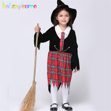 Babzapleume-ropa de Halloween para niñas, conjunto de pajarita para niños con estampado a cuadros, boutique, disfraz de Cosplay para bebés Y028 2024 - compra barato