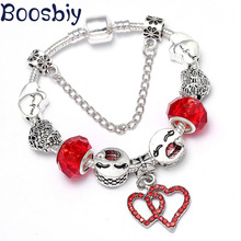Boosbiy-Pulseras de abalorios para mujer, joyería con corazón de amor rojo, hecho a mano colgante, joyería, regalo 2024 - compra barato