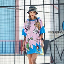 Summer Cute Monster Cartoon Pattern T Shirt Hooded Women Fashion Short Sleeve Harajuku Pink T-shirt 2024 - buy cheap