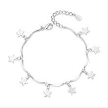 Kofsac nova moda 925 prata esterlina pulseiras para mulheres menina festa de aniversário dia dos namorados simples estrela pulseira jóias presente 2024 - compre barato