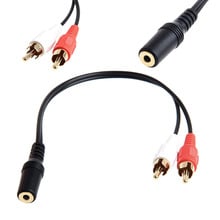 JINSHENGDA-conector hembra estéreo de 3,5mm a 2 macho, conector RCA, Cable de conversión de Audio Y slliter 2024 - compra barato