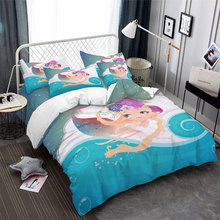 Cartoon Mermaid King Size Bedding Sets For Kids Gift Anime Quality Children Bedding Set Duvet Cover Pillowcase Bed Linen Sheet 2024 - buy cheap