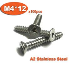 100pcs DIN7991 M4 x 12 A2 Stainless Steel Triangle Slot Countersunk Head Tamper Proof Security Screw Screws 2024 - buy cheap