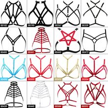 Punk Goth Body Harness Bra for Women Soft Strappy Tops Hollow Out Plus Size Dance Club Rave Elastic Adjust Sexy Lingerie 2024 - buy cheap