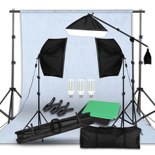 Photo Studio LED Softbox Lighting Kit Boom Arm Background Support Stand 3 Color Green Backdrop for Photography Video Shooting 2024 - buy cheap