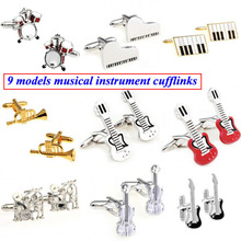 Fashion Drum Set Piano Guitar Violin Musical Instrument Cufflink Cuff Link 1 Pair Free Shipping Biggest Promotion 2024 - buy cheap