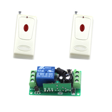 Sistema de controle remoto sem fio dc 9v 12v 24v, transmissor 10a receptor rf interruptor de controle remoto para portão de luz led