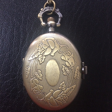 Bronze Tone Ladies Women Oval Quartz Pocket Necklace Watch Roman Number Gift New Nice Xmas Gift Wholesale Price H121 2024 - buy cheap