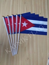 KAFNIK,5pcs 14 x 21 cm hand waving CUBA hand flag  CUBA SMALL hand Flag Free Shipping 2024 - buy cheap