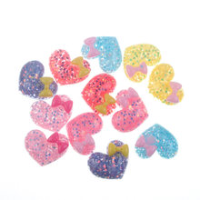 50pcs Clear Colorful Resin Heart With Tie Decoration Crafts Flatback Cabochon Embellishments For Scrapbooking Diy Accessories 2024 - buy cheap