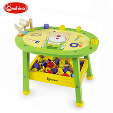 Onshine brinquedos do bebê crianças brinquedos de madeira educacional ferramenta de madeira projeto urso bancada multifuncional porca combinação brinquedo presente 2024 - compre barato