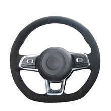 DIY Black Suede Car Steering Wheel Cover for Volkswagen VW Golf 7 GTI Golf R MK7 VW Polo GTI Scirocco Accessories Parts 2024 - buy cheap