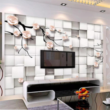 Wellyu de papel 3d foto mural elegante plum flor de la plaza обои TV papeles de pared de fondo casa decoración 3d papel de parede 2024 - compra barato
