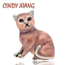 CINDY XIANG-broches de gato esmaltado para mujer, alfileres de gatito pequeño, joyería para niños, broche de Animal de moda, 3 colores disponibles, buen regalo 2024 - compra barato