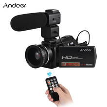 Andoer HDV-V7 PLUS Digital Video Camera 1080P Full HD 24MP Camcorder Remote Control+ External Microphone + 0.45X Wide Angle Lens 2024 - buy cheap
