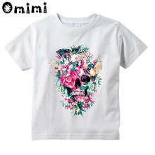 Kids Voodoo Flower Skull Cartoon Design T-Shirts Children's Cute Short Sleeve Tops Boys/Girls Funny T Shirt Clothes,ooo6003 2024 - buy cheap