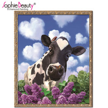 Sophie Beauty Full Round Diamond Painting Cross Stitch Mosaic Handmade Estrus Dairy Cattle Unfinished Embroidery Handicraft Kits 2024 - buy cheap
