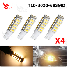 4X T10 светодиодный W5W 194 927 168 68SMD 1206 чипы авто T10 68smd W5W 194 927 161 клина стороны свет лампы для номерных знаков реветь 2024 - купить недорого