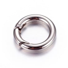 Anéis de portão de mola de aço inoxidável 304, descobertas de anéis o para chaveiro, colar, pulseira, fazer cor de aço inoxidável 20x mm 2024 - compre barato
