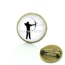 Sports archer silhouette decoration pin Steam Punk archery brooches Wholesale casual sport Charms ball fans badge men women T521 2024 - buy cheap