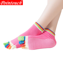 Pointouch Socks Women 100% Cotton Sport Socks Pink Bottom Skidproof Non-slip Toe Five Fingers Toe Girls Socks Breathable 2024 - buy cheap