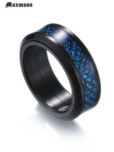 Maxmoon anel de aço inoxidável para homens, anel vintage com faixa central trabalhada anel masculino joias para homens 2024 - compre barato
