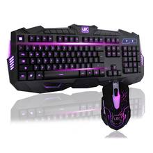 NEW Pro Mechanical Feel Gaming Keyboard/Mouse Combo Rainbow Glare Breathing Light Mouse 21 Keys Bonded 3 Backlit Colors 2024 - buy cheap