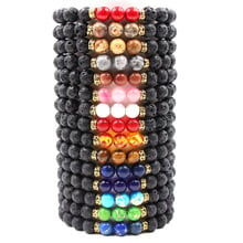 18 colors Essential Oils Diffuser beaded bracelets For women men Lava Rock Natural stone Charm Strand bracelet Yoga Jewelry 2024 - buy cheap